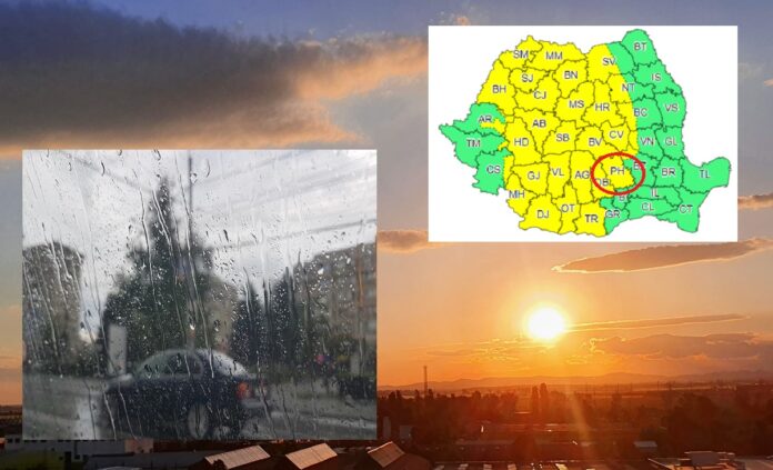Cod galben de ploi torențiale și vijelii în Prahova. Atenționare de caniculă și disconfort termic în weekend