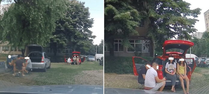 Parc din Ploiești transformat în terasă în aer liber: grătare, muzică la maxim și petrecăreți puși pe scandal