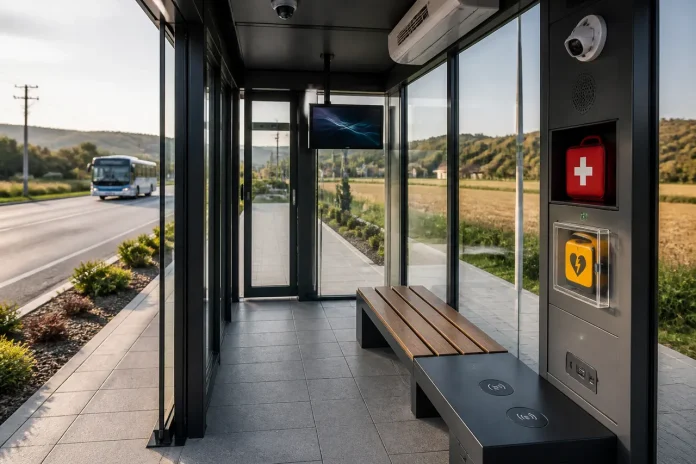 Tătaru are stații de autobuz inteligente cu aer condiționat și defibrilator